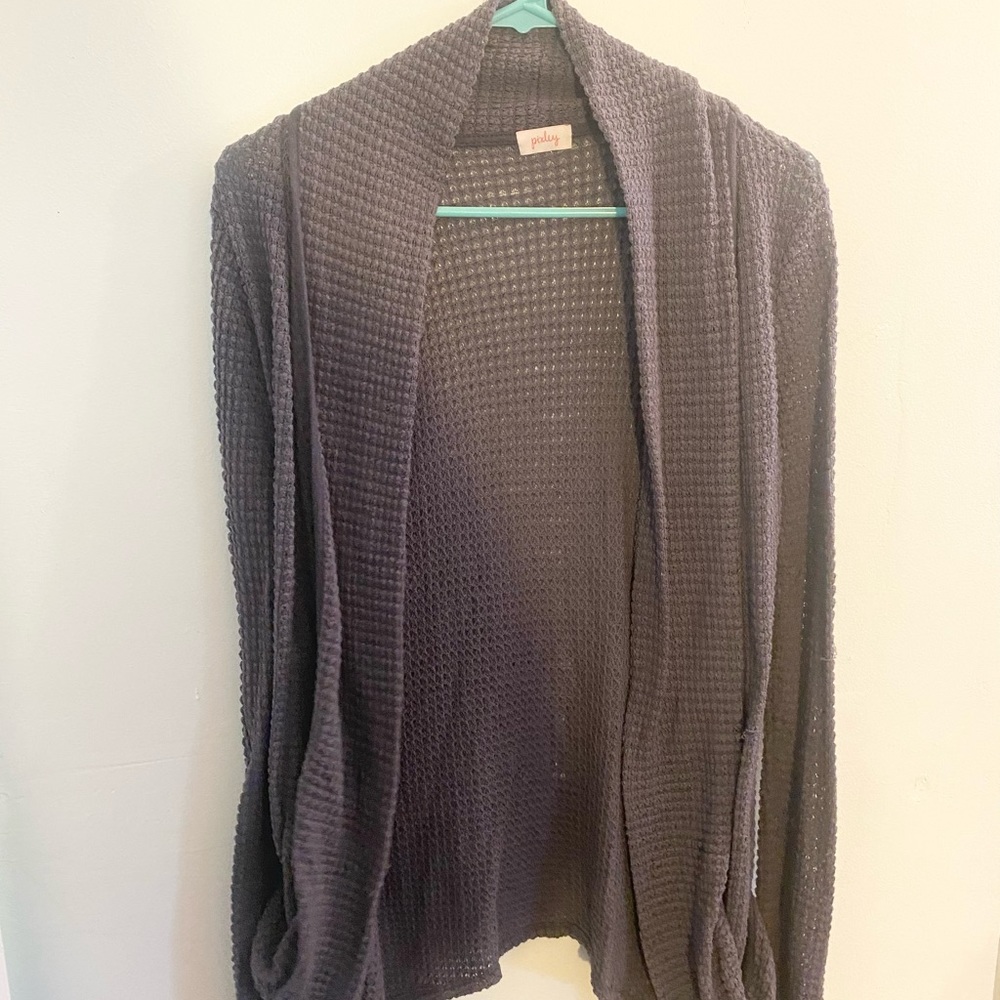 •Pixley• Waffle Knit Open Cardigan